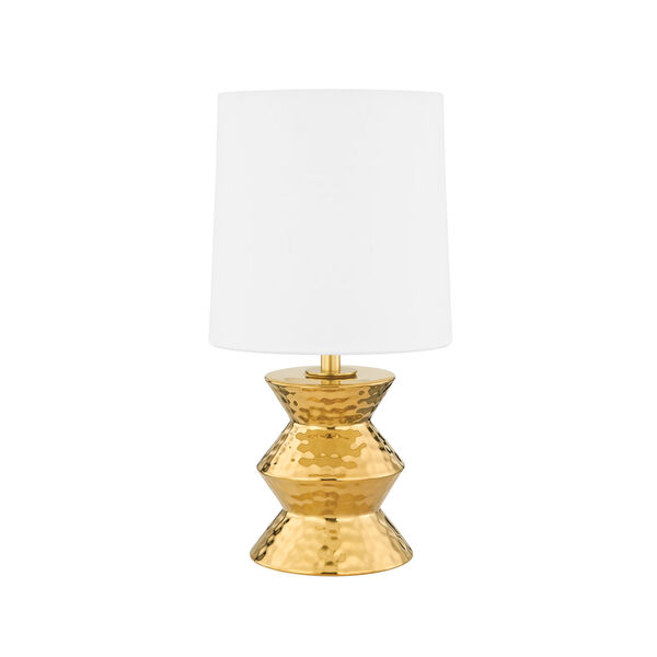 Zoe Aged Brass Gold 16-Inch One-Light Table Lamp, image 1