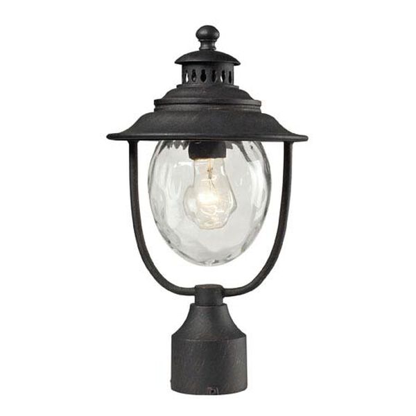 Searsport One Light Post Mount In Weathered Charcoal, image 1