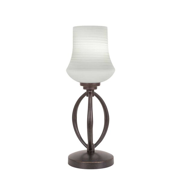 Marquise Dark Granite One-Light Table Lamp with White Linen Glass, image 1