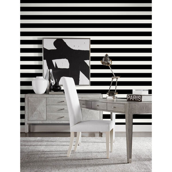 Lillian August Luxe Haven Black Designer Stripe Peel and Stick Wallpaper, image 3