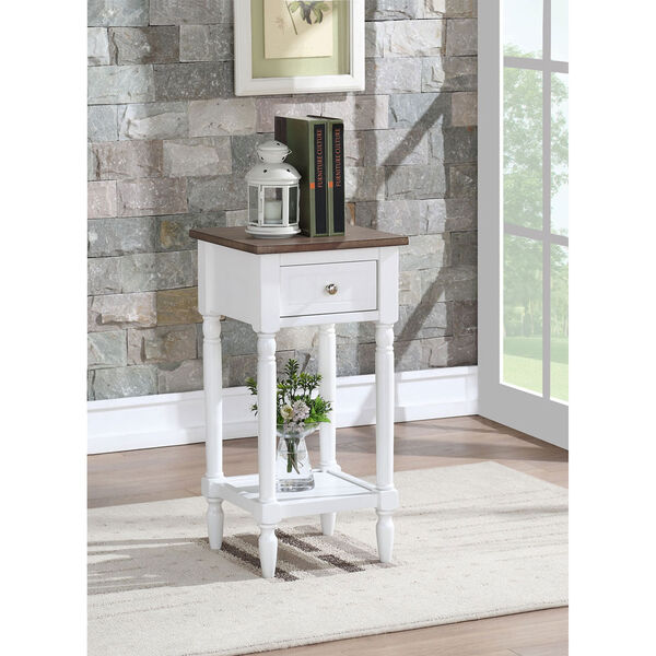 French Country Driftwood and White Khloe Accent Table, image 1