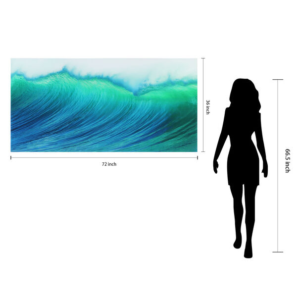 Blue Wave Frameless Free Floating Tempered Glass Wall Art, image 6