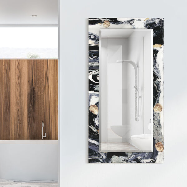 Ebony and Ivory Black 54 x 28-Inch Rectangular Beveled Wall Mirror, image 6
