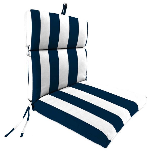 Cabana Navy Blue 22 x 44 Inches French Edge Chair Cushion, image 1