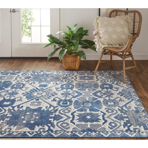 Foster Blue Brown Ivory Rectangular 6 Ft. 5 In. x 9 Ft. 6 In. Area Rug, image 4