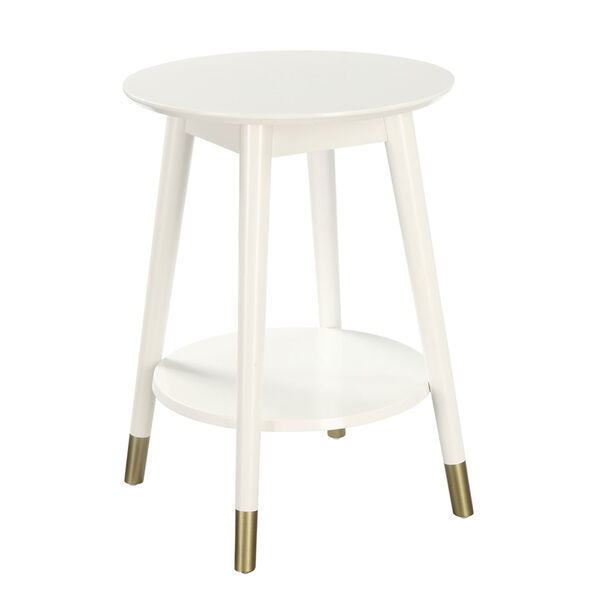 Uptown White End Table with Bottom Shelf, image 1