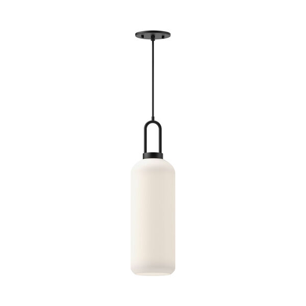Soji Matte Black and Clear Glass 20-Inch One-Light Pendant, image 1