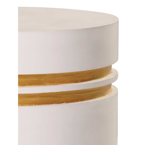 Perpetual Joy Ivory White and Gold Ring Santori Double Ring Tall Accent Table Tall, image 2