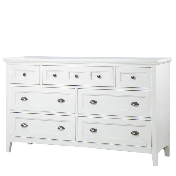 Heron Cove Relaxed Traditional Soft White 7 Drawer Dresser, image 1