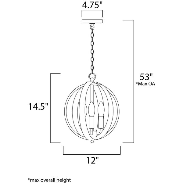 Provident Black Three-Light 15-Inch Pendant, image 5