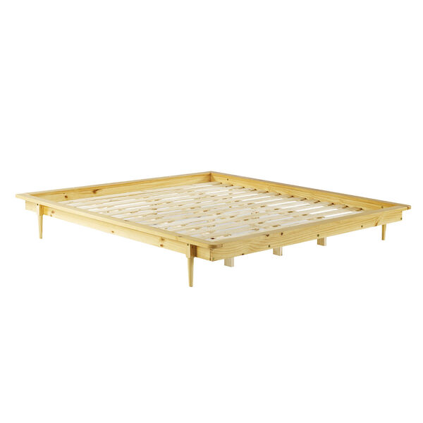 Light Oak Solid Wood Spindle Platform King Bed, image 3