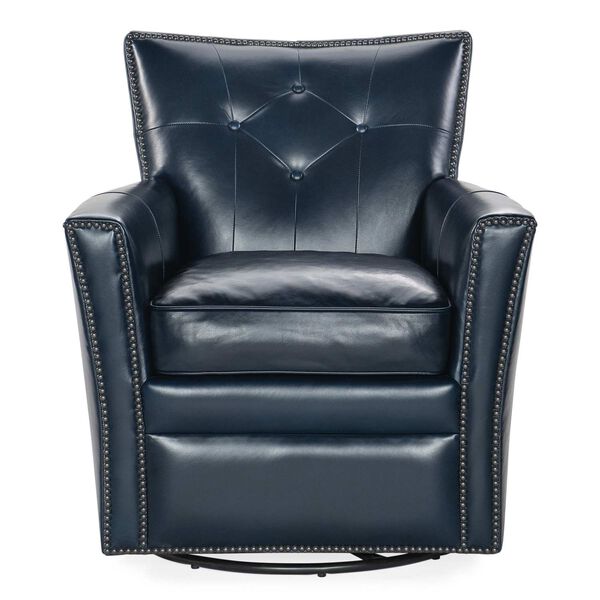 CC Blue Swivel Club Chair, image 4