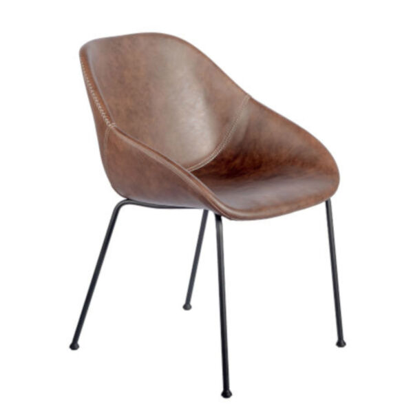 Milo Brown Leatherette Side Chair, Set of 2, image 2