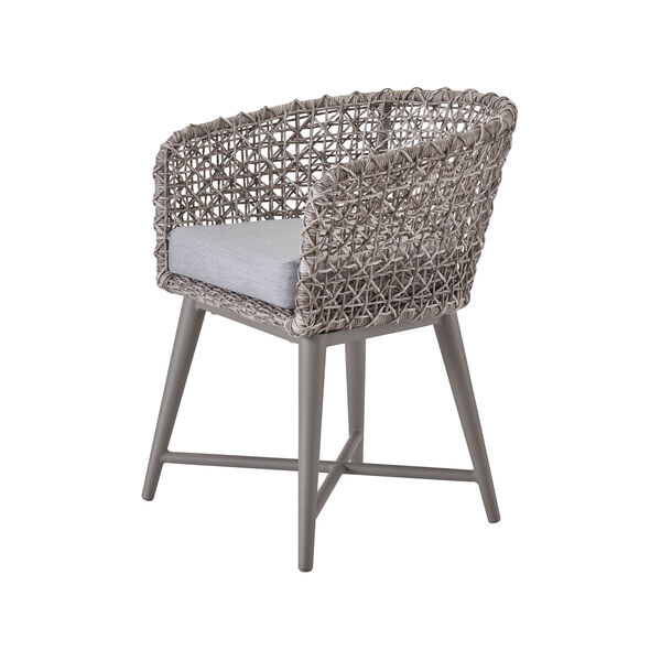 Saybrook Soft Gray Fog Aluminum Wicker  Dining Chair, image 2