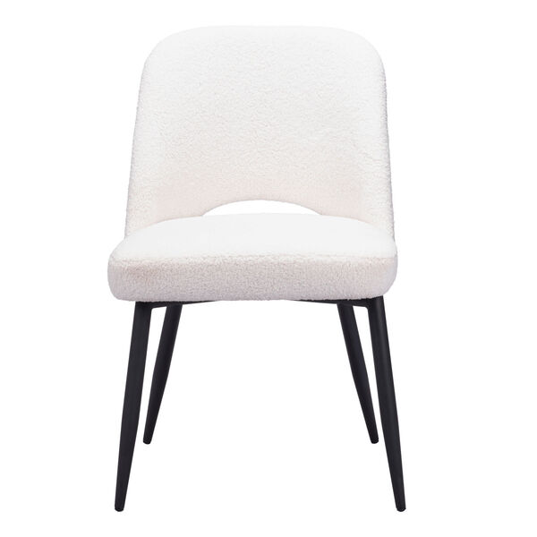 Teddy Ivory and Matte Black Dining Chair, image 3