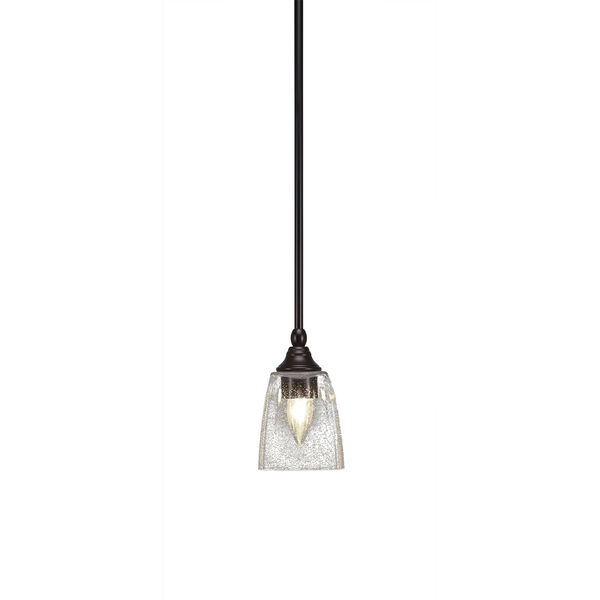 Any New Age Brass Seven-Inch One-Light Mini Pendant with Clear Bubble Glass, image 1