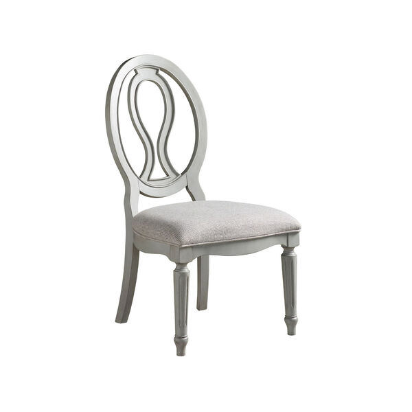 Summer Hill French Gray and Ivory Pierced Back Side Chair, Set of 2, image 3
