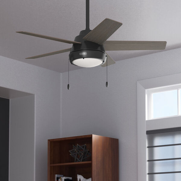 Burroughs Matte Black 44-Inch Ceiling Fan with LED Light Kit and Pull Chain, image 6