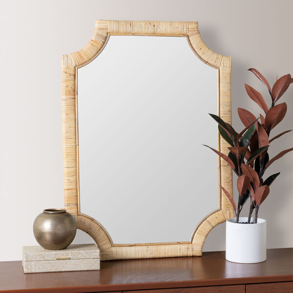 Lina Natural Rattan 38 x 28-Inch Wall Mirror, image 1