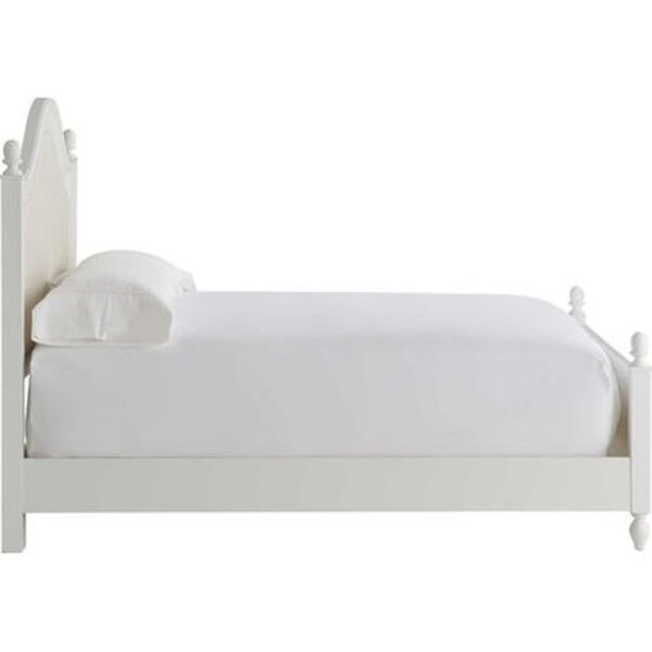 White Arched Paneled Wood Framed Upholstered King Bed, image 5