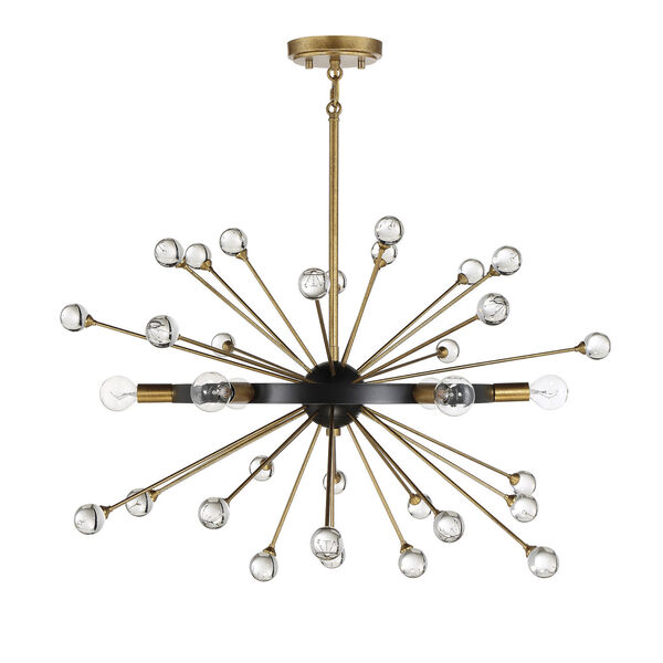 Ariel Como Black and Gold Six-Light 25-Inch Chandelier, image 2