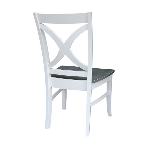Vineyard White and Heather Gray Curved X-Back Dining Chair-Set of Two, image 6