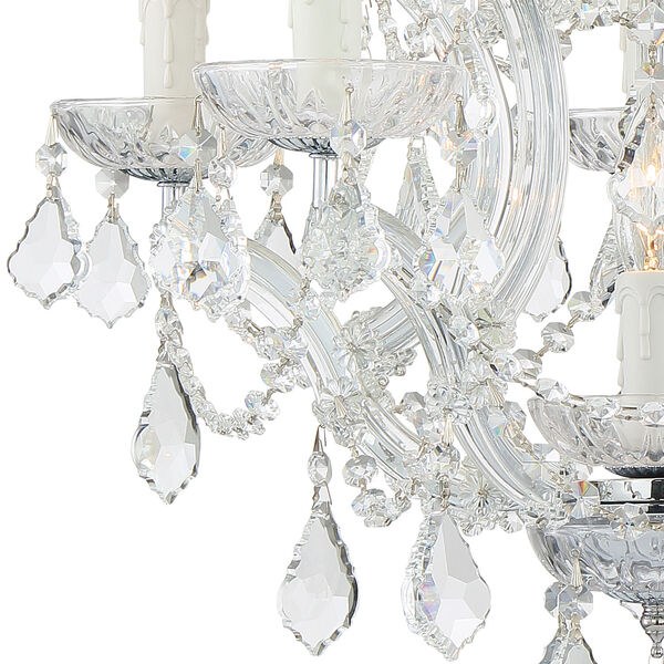 Traditional Crystal Maria Theresa Chandelier with Majestic Wood Polished Crystal, image 3