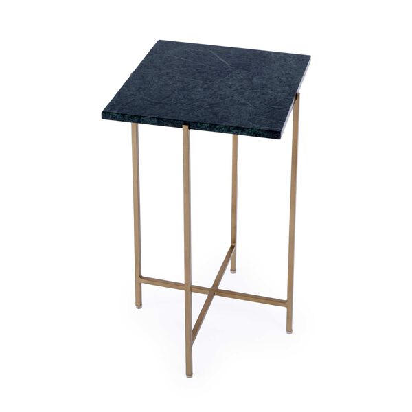 Nigella Green Marble Metal Side Table, image 1