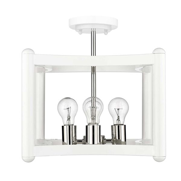 Coyle White with Polished Nickel Cluster Four-Light Convertible Pendant, image 1