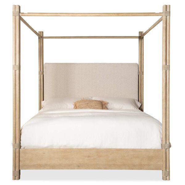 Retreat Pole Rattan Upholstered Poster Bed with Canopy, image 3