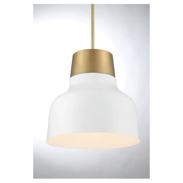 Chelsea White with Natural Brass 17-Inch One-Light Pendant, image 5