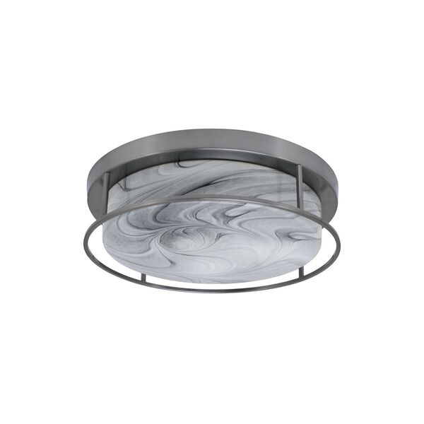 Brushed Nickel Four-Light Flush Mount with Onyx Swirl Glass, image 1