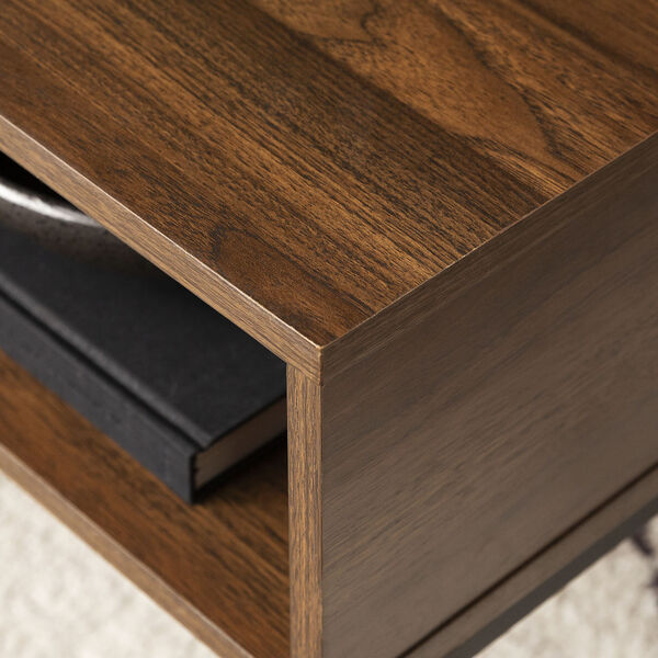 Jean Dark Walnut and Black Coffee Table with One Drawer, image 4