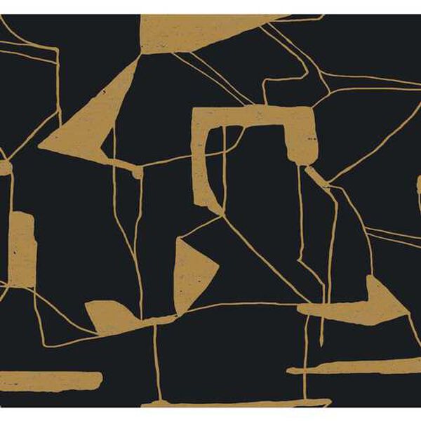 Abstract Geo Black and Gold Wallpaper, image 2