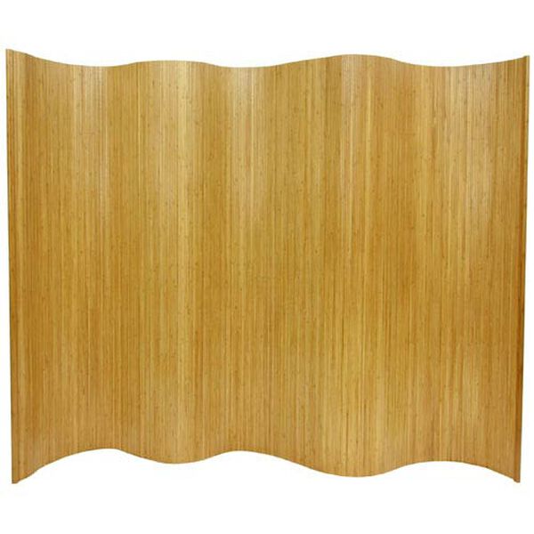 Six Ft. Tall Bamboo Wave Screen - Natural, Width - 98 Inches, image 1