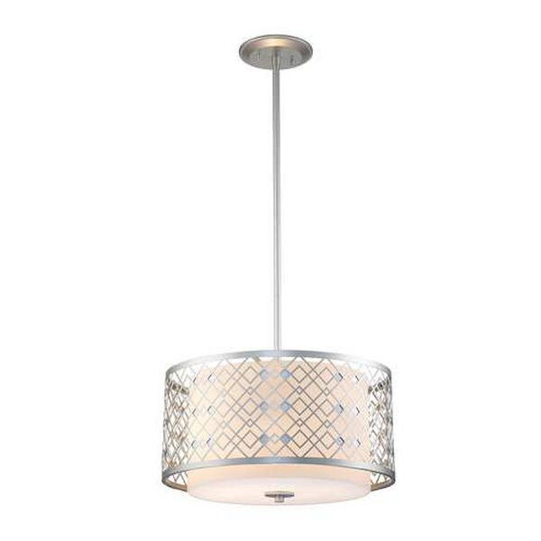 Ziggy Laquered Silver Two-Light Pendant, image 1