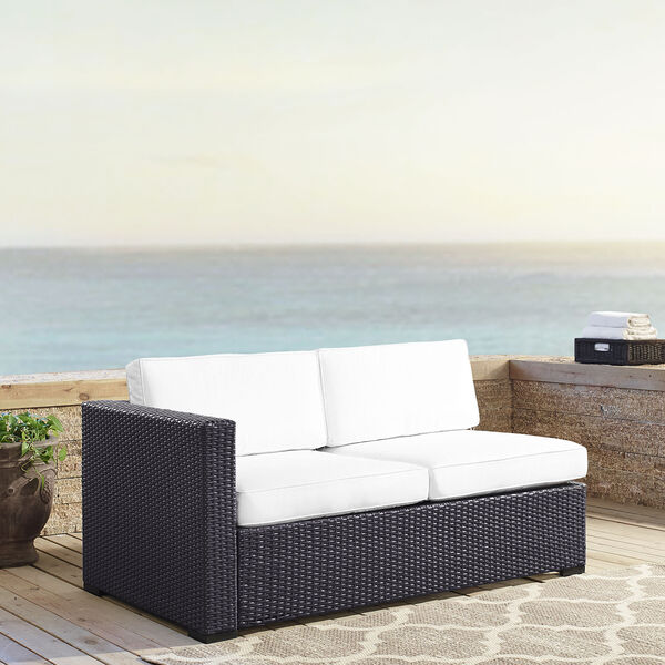 Biscayne Loveseat With Int. Arm With White Cushions, image 1