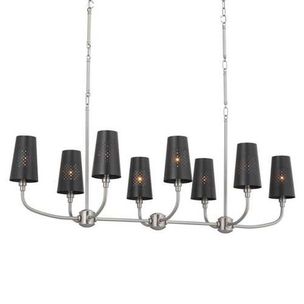 Adeena Classic Pewter Eight-Light Linear Chandelier, image 1