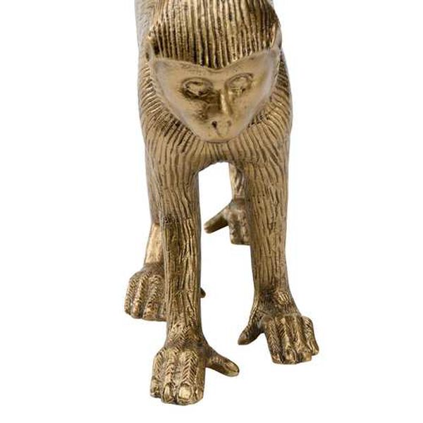 Antique Brass Right Facing Monkey Statue, image 9