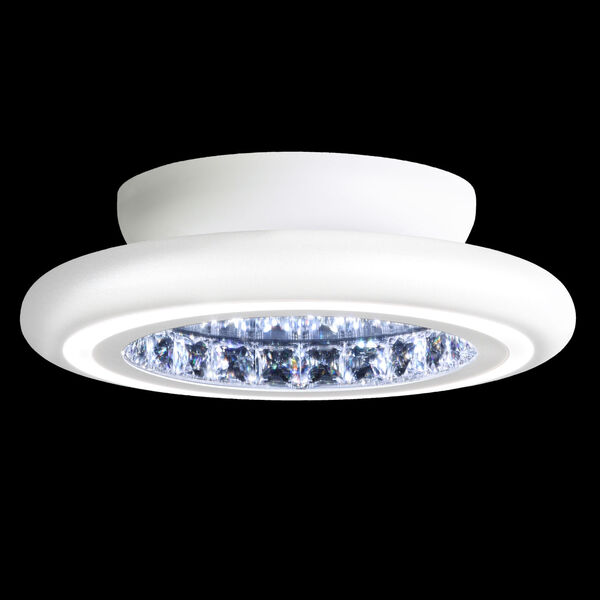 Infinite Aura White 15-Inch LED Flush Mount with Swarovski Crystal, image 1