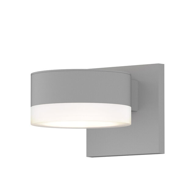 Inside-Out REALS Textured White Up Down LED Wall Sconce with Cylinder Lens and Plate Cap with Frosted White Lens, image 1