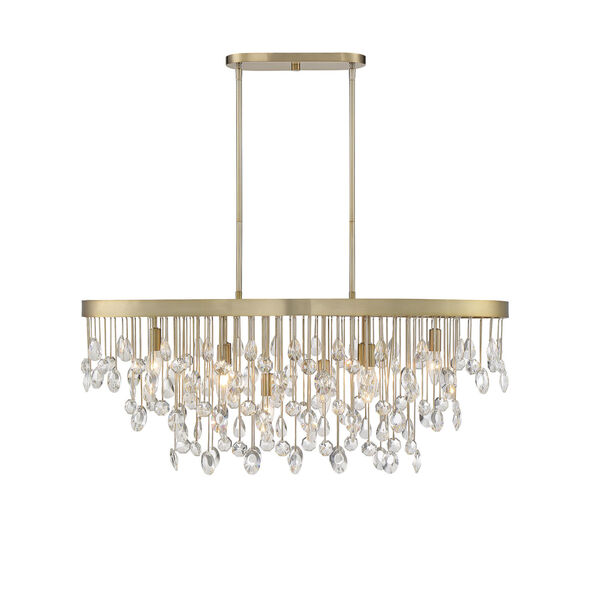 Livorno Noble Brass Eight-Light Linear Chandelier, image 1