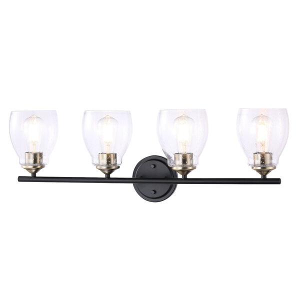 Winsley Coal and Stained Brass Four-Light Bath Vanity, image 1