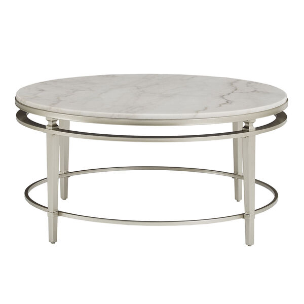 Lynn Champagne Silver Marble Top Coffee Table, image 2