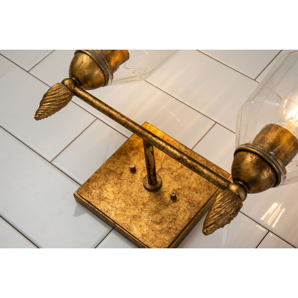 Fun Finial Gold Leaf with Antique Two-Light Wall Sconce, image 5
