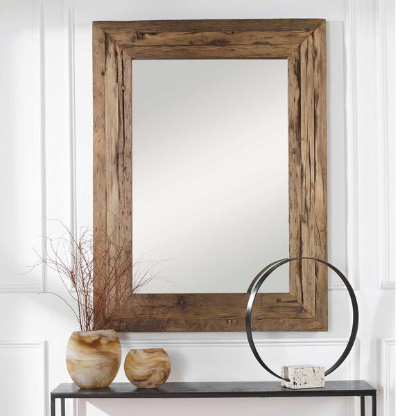 Rennick Natural Rustic Wood 36 x 48-Inch Wall Mirror, image 3