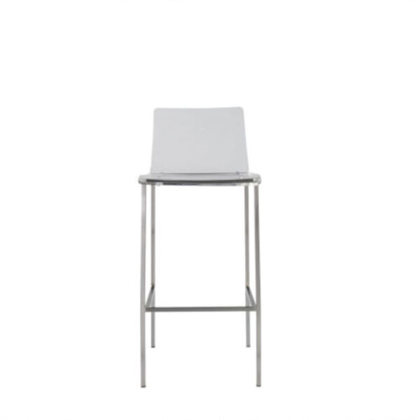 Emerson Clear and Brushed Aluminium Counter Stool, Set of 2, image 1