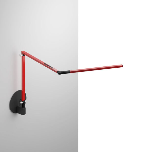 Z-Bar Red LED Mini Desk Lamp with Metallic Black Hardwire Wall Mount, image 1