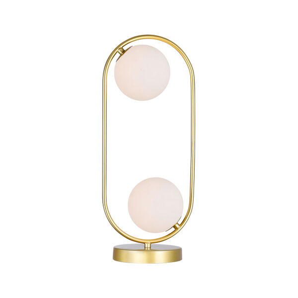 Celeste Medallion Gold Two-Light LED Table Lamp, image 1