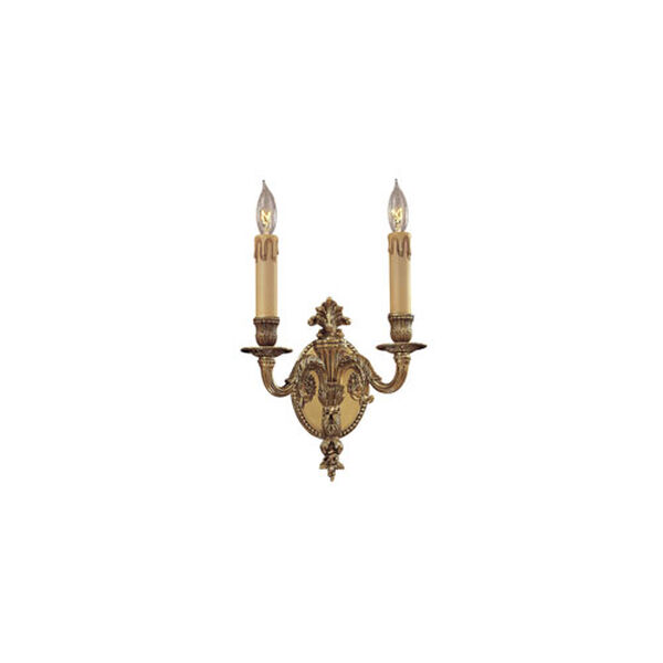 French Gold Two-Light Wall Sconce, image 1